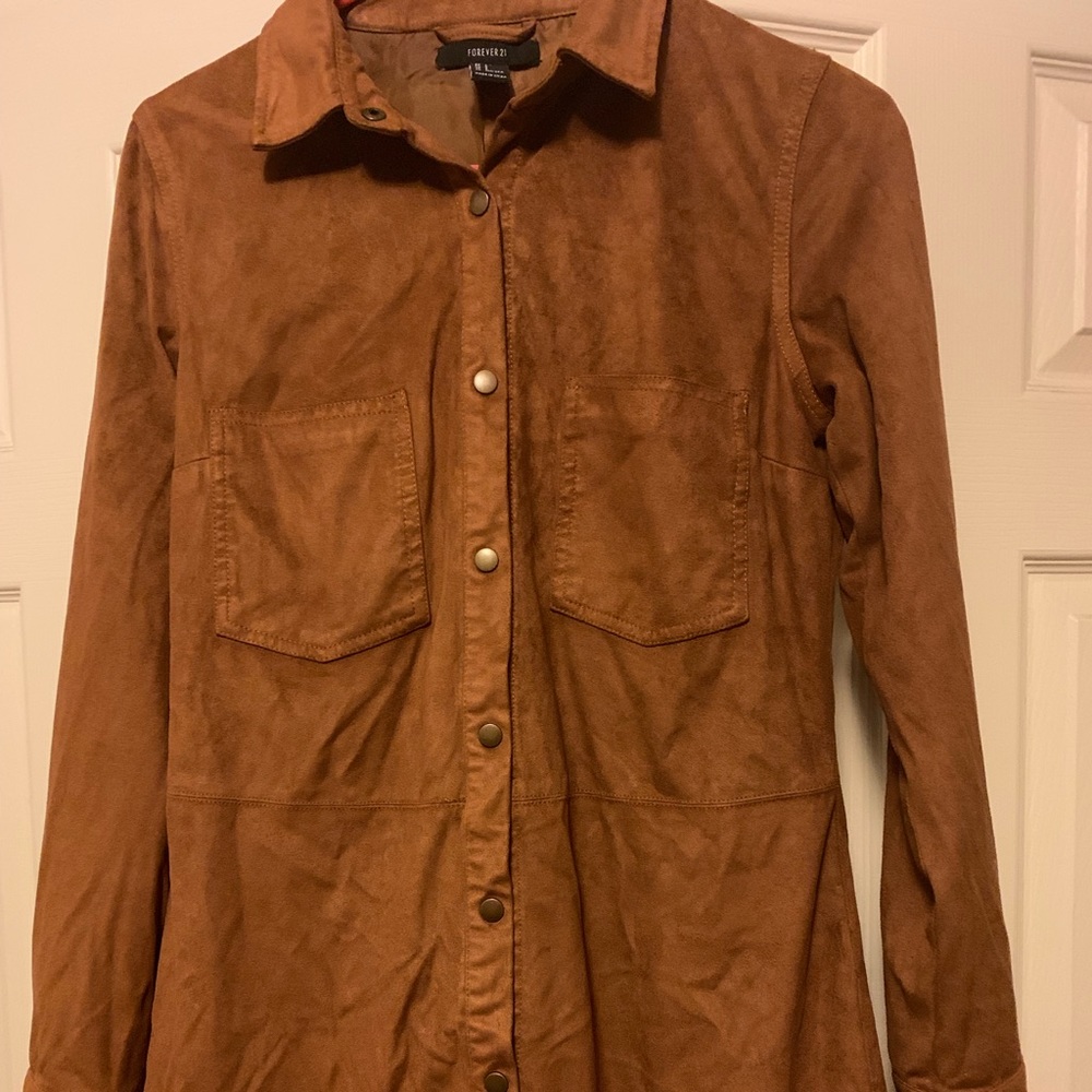 Suede brown mini dress